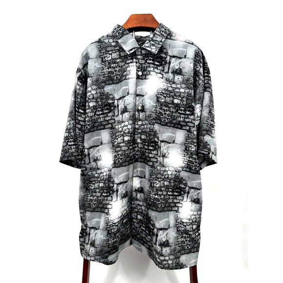 Vintage Southpole Men's XXL Button Shirt Short Sleeve button up polyester - Picture 2 of 8